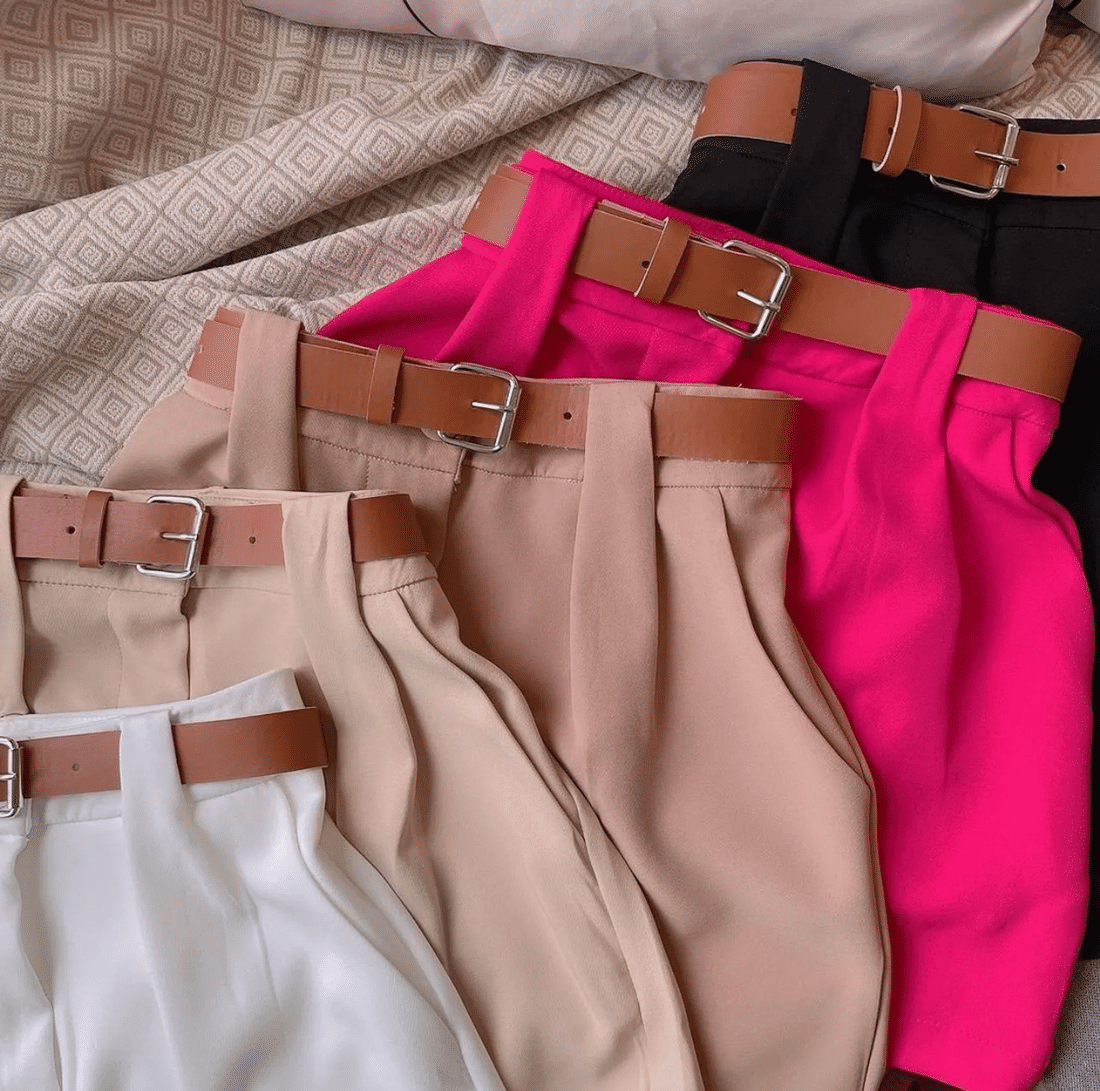 Shorts saia Monte Carlo em crepe