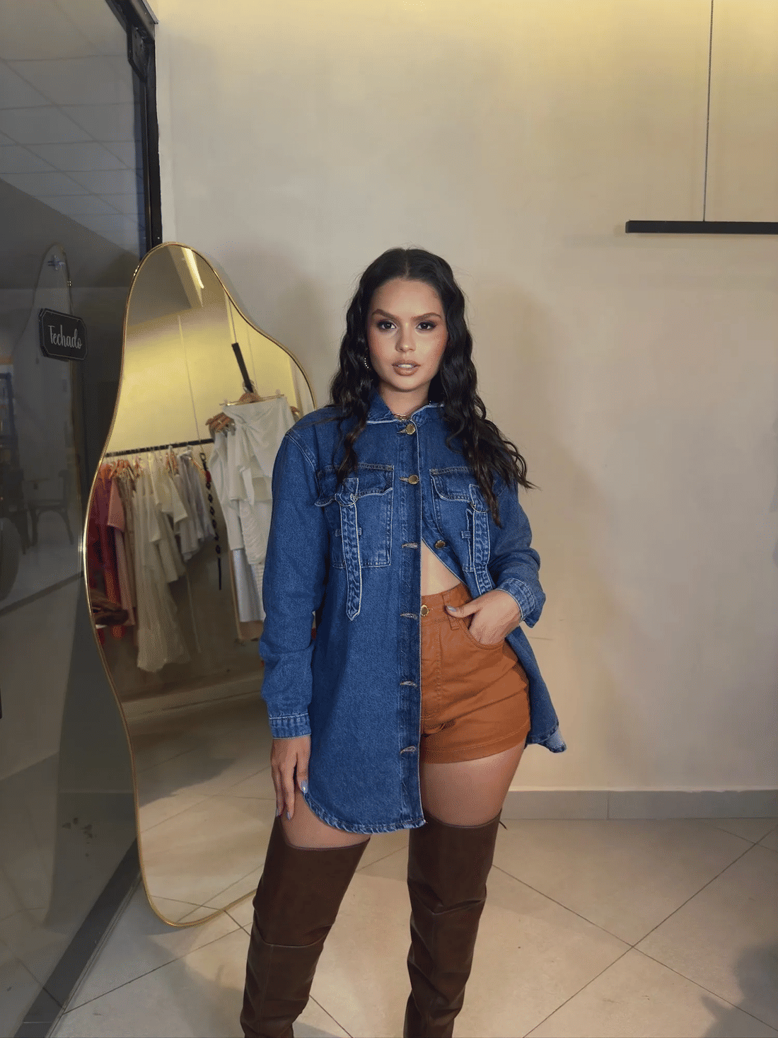 Camisa jeans oversize Vegas