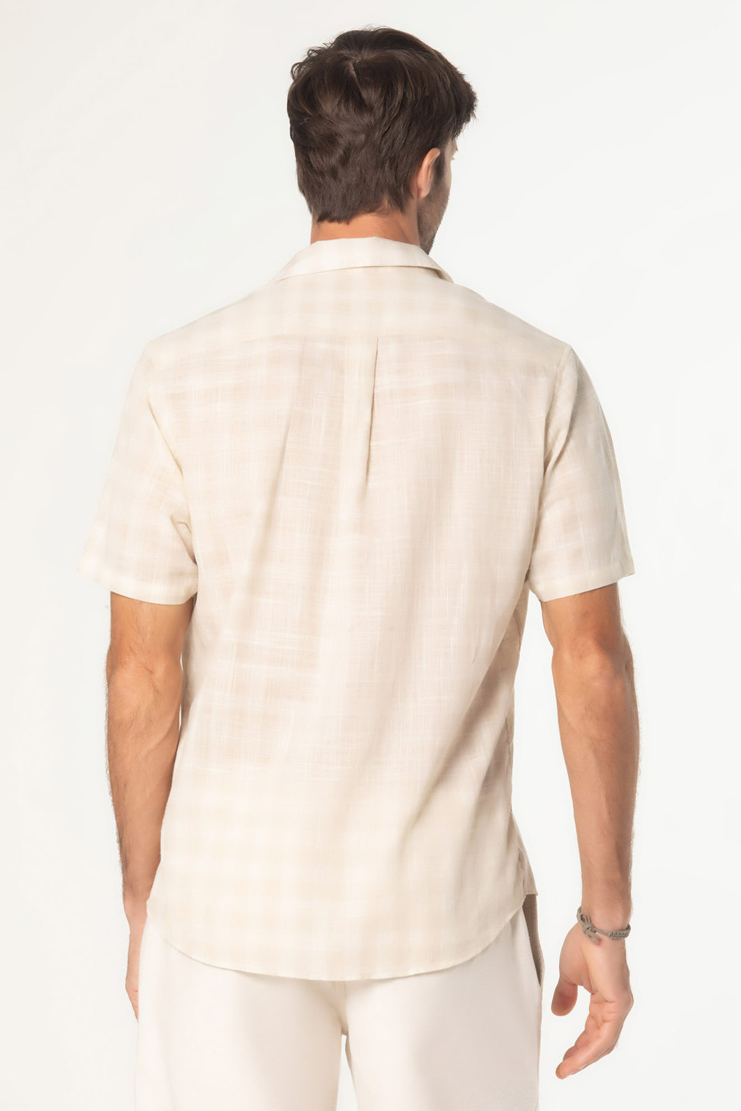 Camisa Dlz Comfort Algodão Gola Colarinho Manga Curta Estampa Xadrez Aplicação Bordado Logo Fechamen