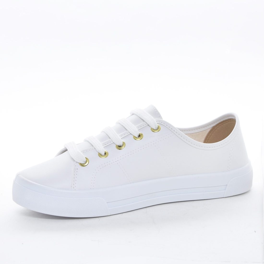 Tênis flatform moleca listras sales branco