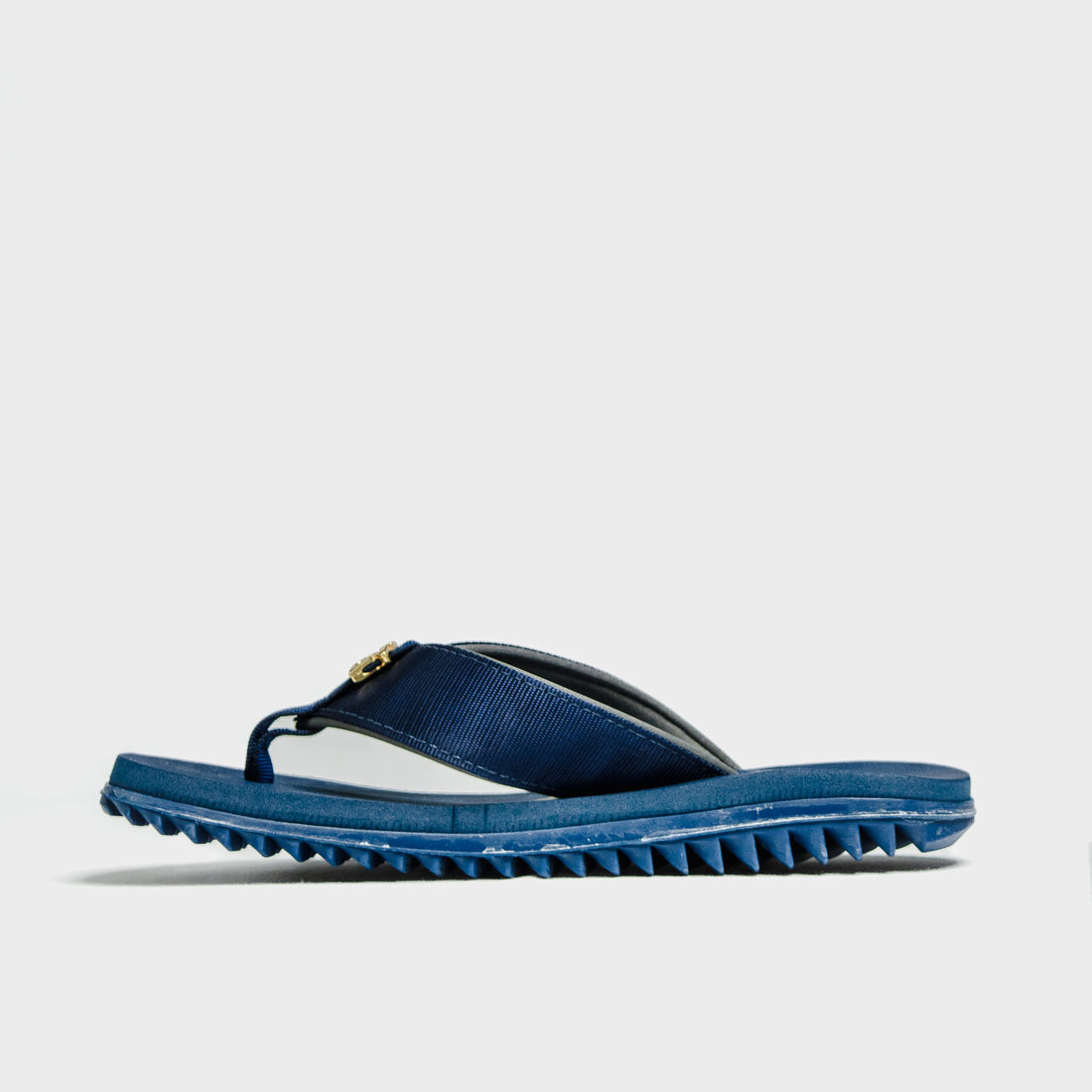 Chinelo Kenner Kivah Tira Metal Logo Solado Tratorado Azul