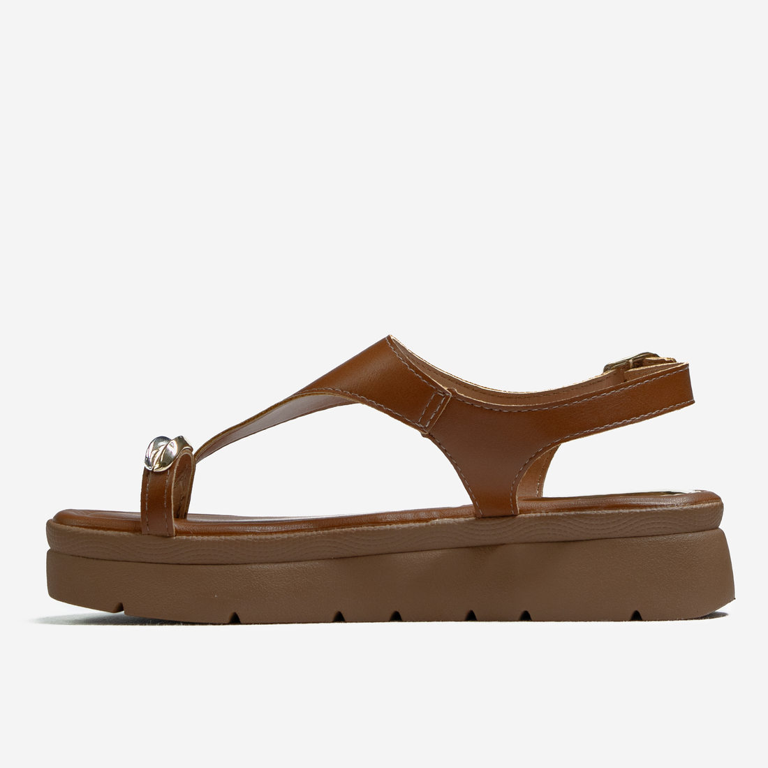 Sandália Papete Mississipi Dedo Detalhe Metal Fechamento Fivela Solado Tratorado Marrom Sandália Papete Mississipi Dedo Detalhe Metal Fechamento Fivela Solado Tratorado Marrom