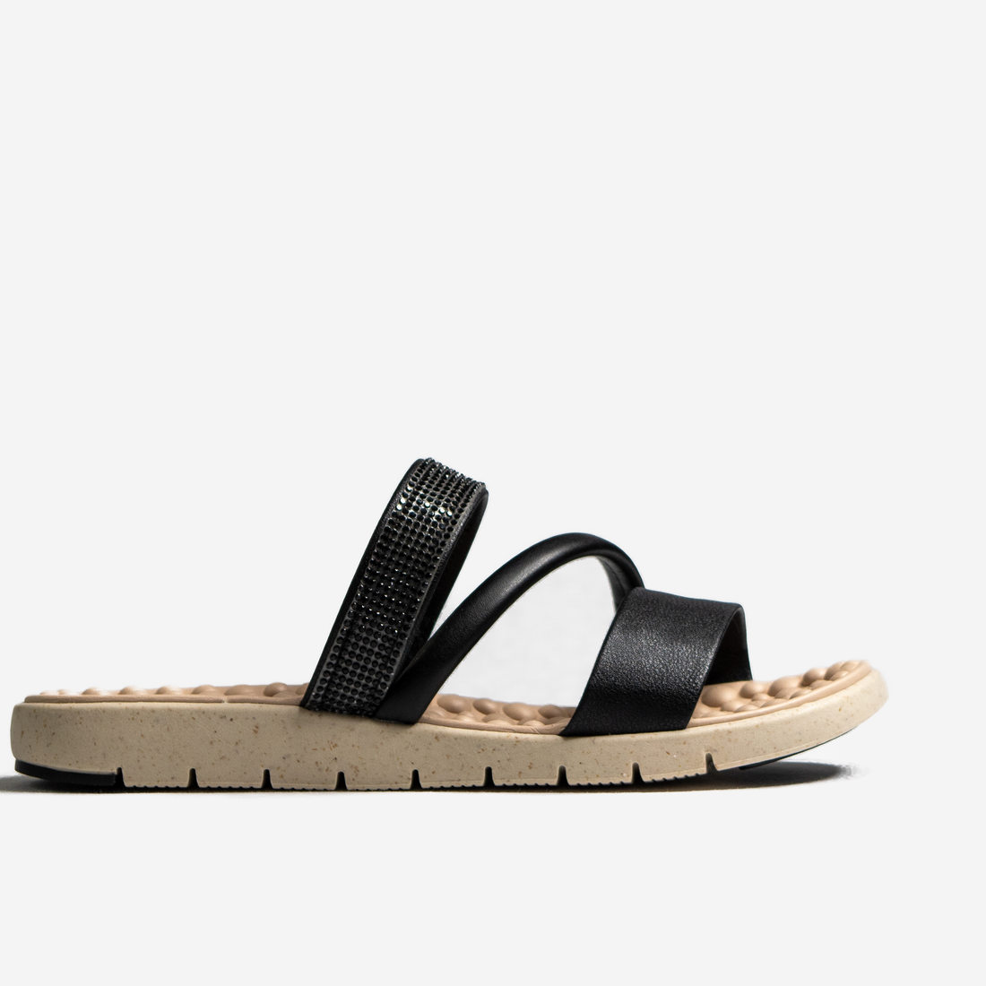 Rasteira Modare Ultra Confort Palmilha Massageadora Cabedal com Tiras Aplicação Strass Solado Trator Rasteira Modare Ultra Confort Palmilha Massageadora Cabedal com Tiras Aplicação Strass Solado Trator