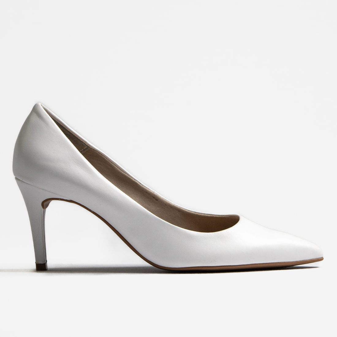 Sapato Scarpin Bottero Couro Salto Fino Médio Branco Sapato Scarpin Bottero Couro Salto Fino Médio Branco