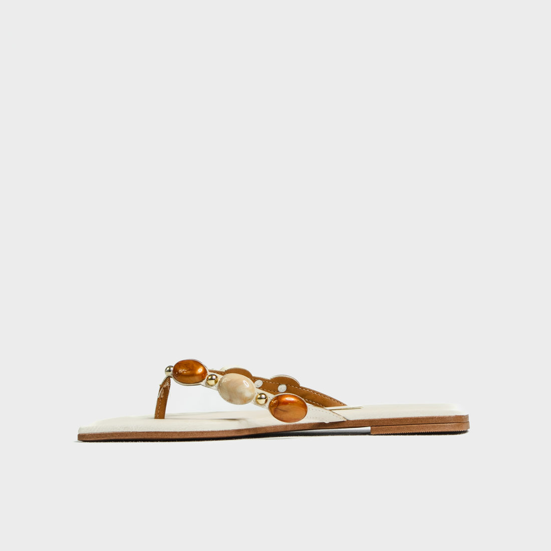 Rasteira Vizzano Bico Quadrado Tira Aplicação Pedras Off White Rasteira Vizzano Bico Quadrado Tira Aplicação Pedras Off White