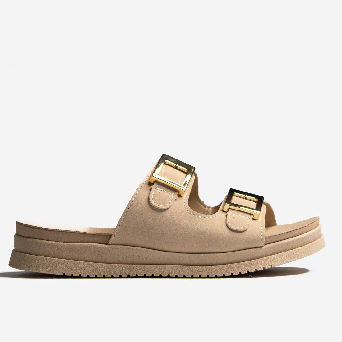 Chinelo Birken Mississipi Cabedal Tiras Larga Detalhe Metal Solado Tratorado Nude Chinelo Birken Mississipi Cabedal Tiras Larga Detalhe Metal Solado Tratorado Nude