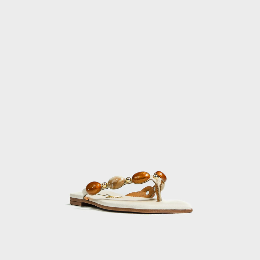 Rasteira Vizzano Bico Quadrado Tira Aplicação Pedras Off White Rasteira Vizzano Bico Quadrado Tira Aplicação Pedras Off White