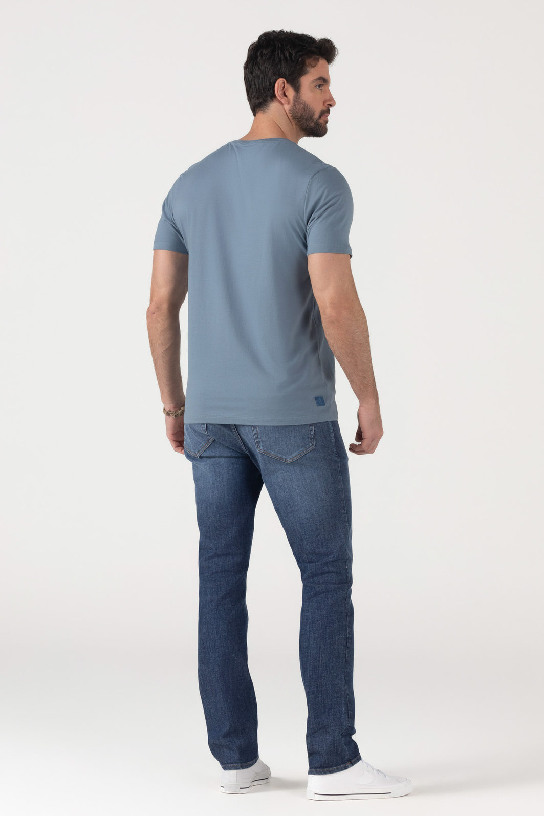 Camiseta Dlz Regular Algodão Manga Curta Estampa Escrita Aplicação Logo Azul