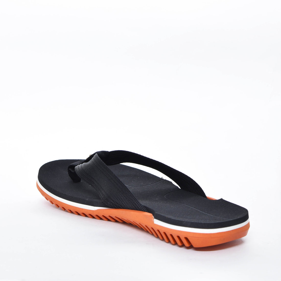 Chinelo Kenner Nk6 Tira Aplicação Metal Logo Solado Tratorado Preto e Laranja