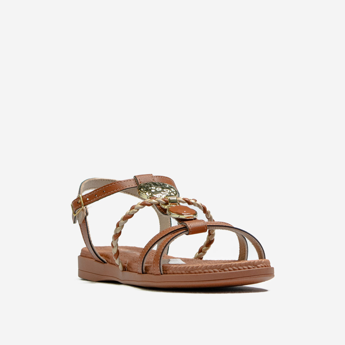 Sandália Rasteira Piccadilly Tiras Transpassada Aplicação Pedra Metal Palmilha Texturizada Fechament Sandália Rasteira Piccadilly Tiras Transpassada Aplicação Pedra Metal Palmilha Texturizada Fechament