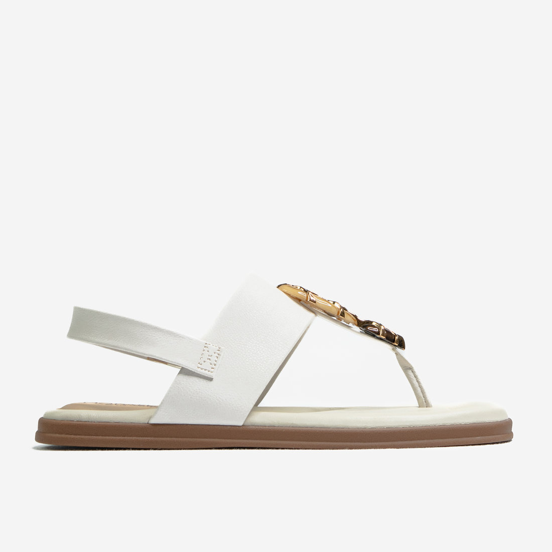 Sandália Modare Ultra Conforto Aplicação Pedras Salto Rasteira Posterior Elástico Off White Sandália Modare Ultra Conforto Aplicação Pedras Salto Rasteira Posterior Elástico Off White