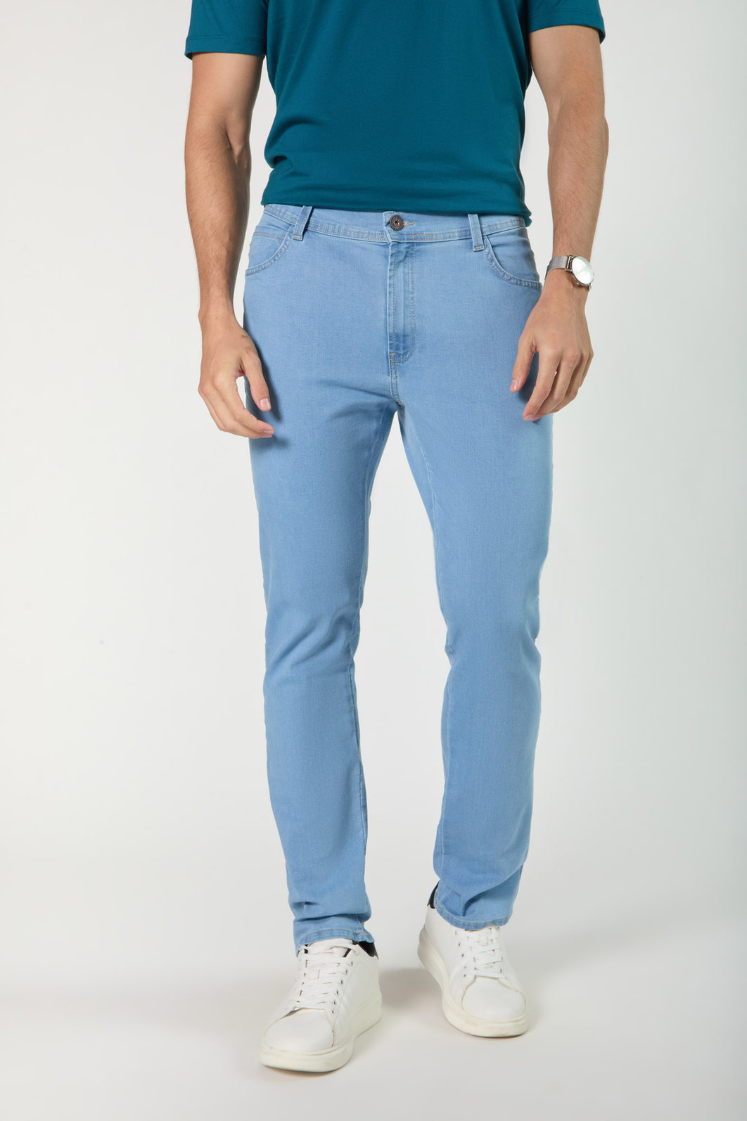 Calça Dlz Slim APVE Aplicação Bordado Logo com Bolso Azul Claro