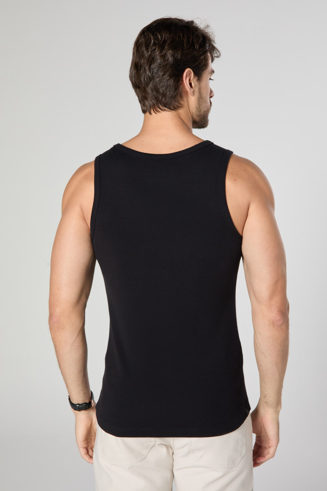 Camiseta Regata Dlz Algodão Malha Canelada Preto Camiseta Regata Dlz Algodão Malha Canelada Preto