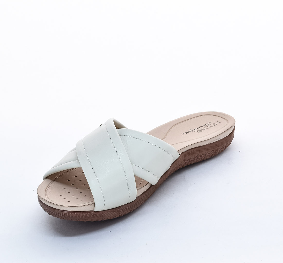 Tamanco Modare Ultra Conforto Cabedal X Aplicação Metal Logo Off White Tamanco Modare Ultra Conforto Cabedal X Aplicação Metal Logo Off White