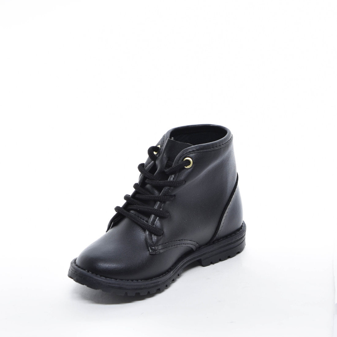 Bota Coturno Kidy Anatômica Lisa com Recortes Solado Tratorado Salto Rasteiro Preto Bota Coturno Kidy Anatômica Lisa com Recortes Solado Tratorado Salto Rasteiro Preto