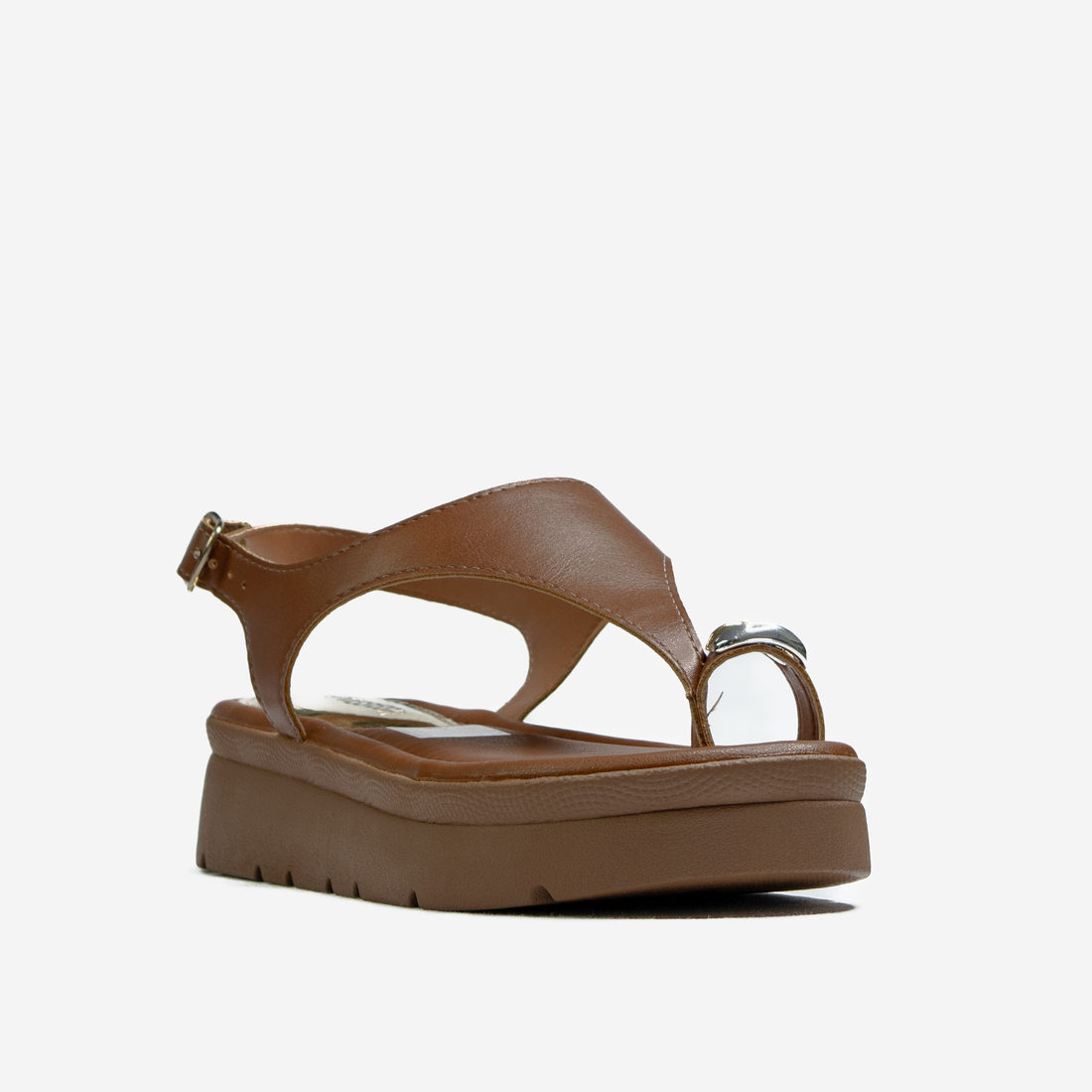 Sandália Papete Mississipi Dedo Detalhe Metal Fechamento Fivela Solado Tratorado Marrom Sandália Papete Mississipi Dedo Detalhe Metal Fechamento Fivela Solado Tratorado Marrom