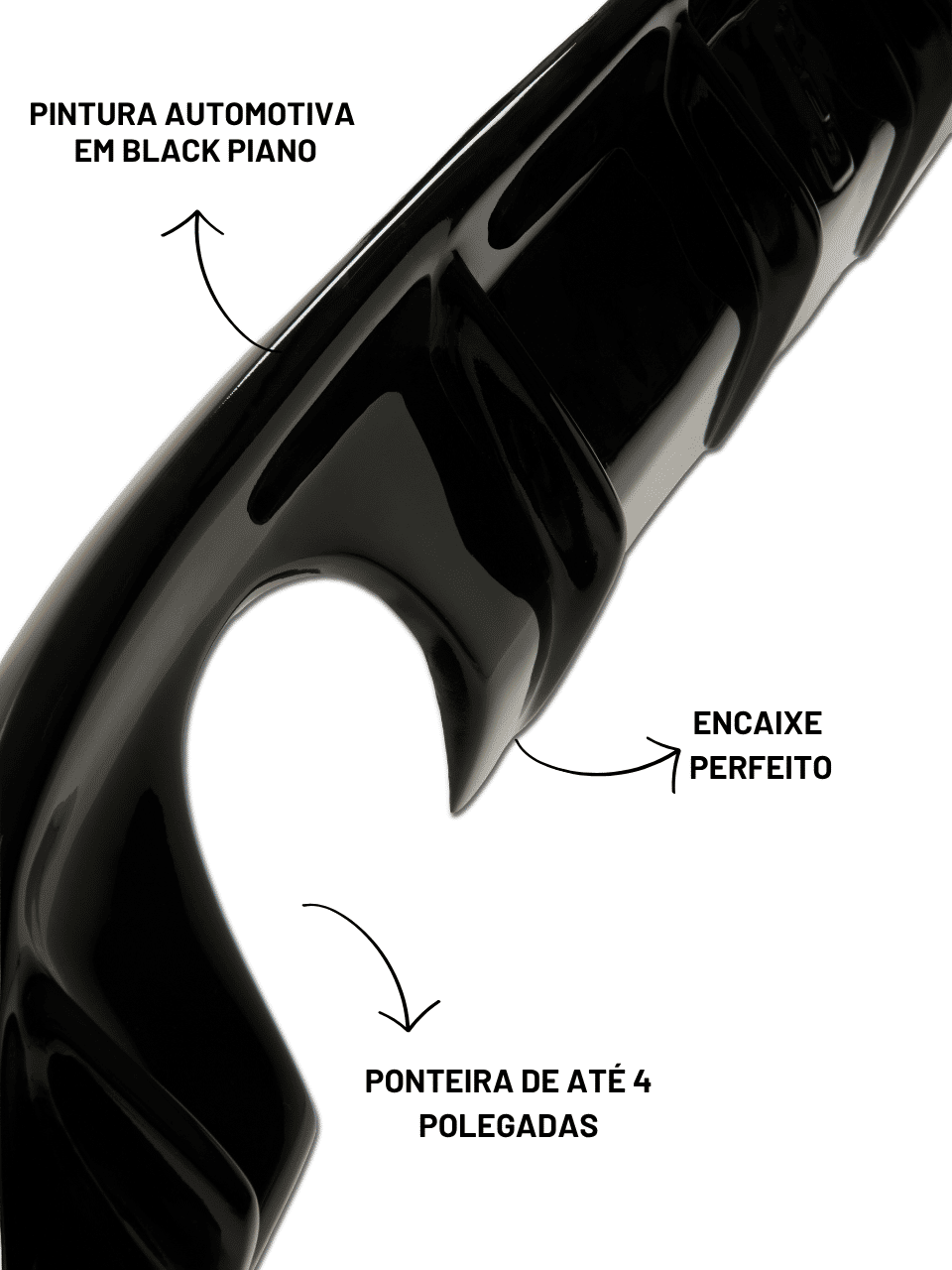 Spoiler Difusor Traseiro Volkswagen Polo 2018 a 2026 Spoiler Difusor Traseiro Volkswagen Polo 2018 a 2026