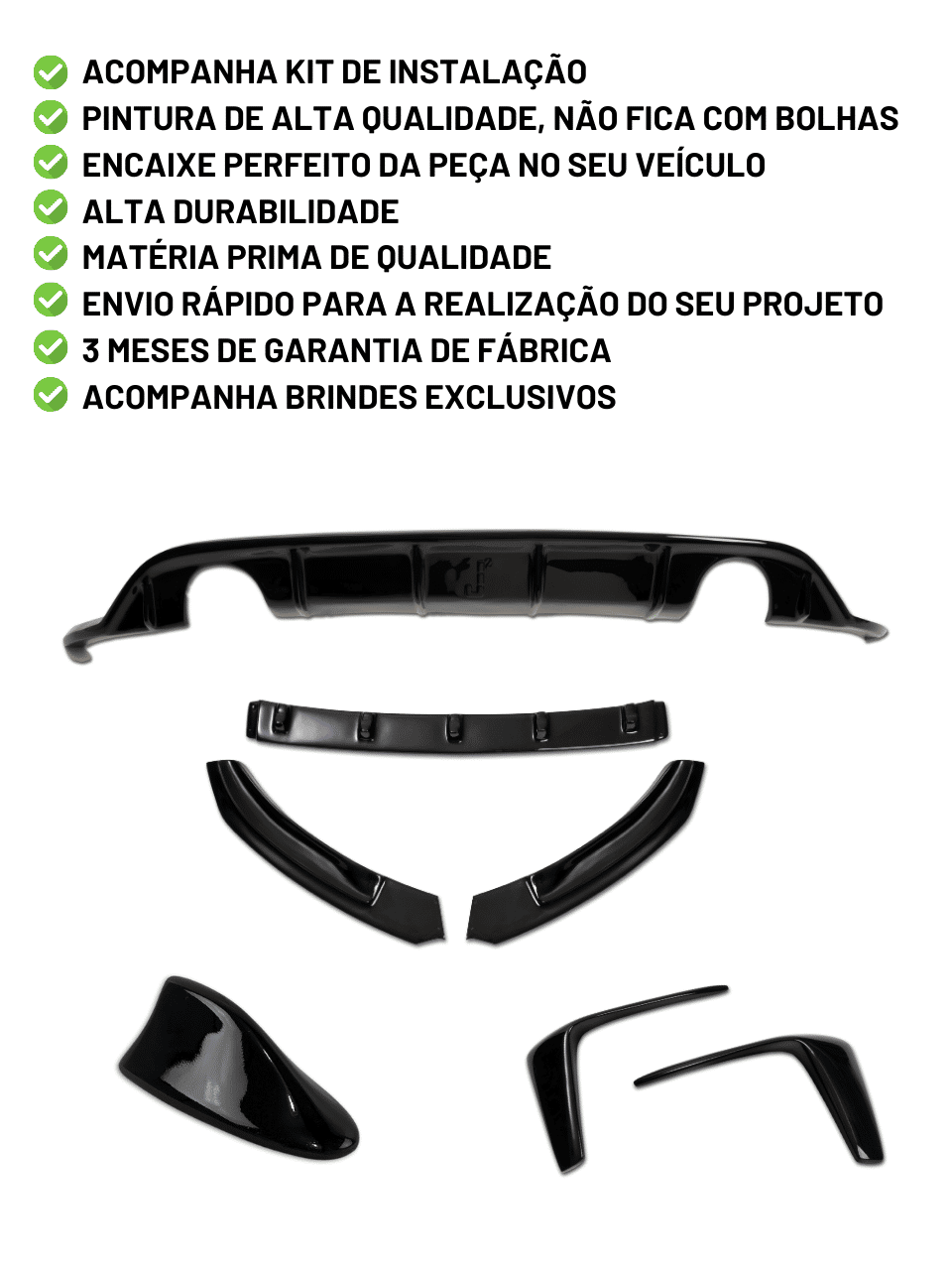 Kit Esportivo Polo Gti / Msi / Mpi / Tsi - Sem Aerofólio Kit Esportivo Polo Gti / Msi / Mpi / Tsi - Sem Aerofólio