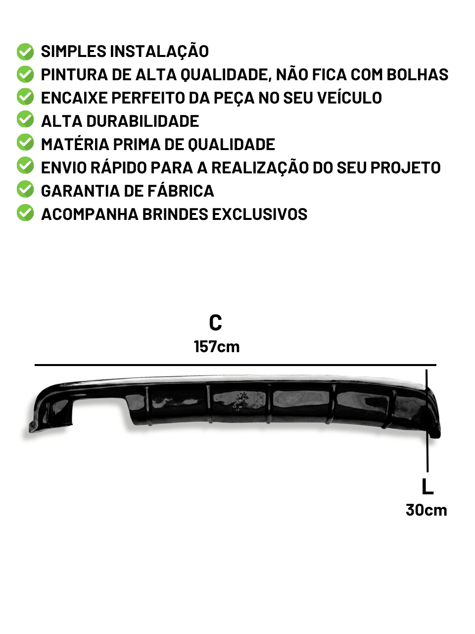 Spoiler Difusor Traseiro Ônix Hatch 2019 a 2026