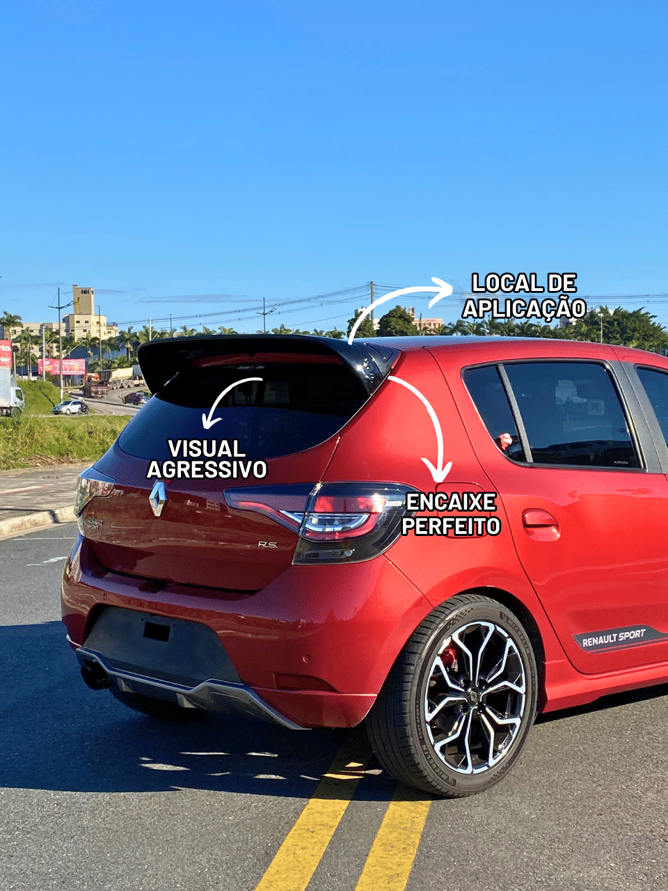 Aerofólio Extensor Sandero RS Aerofólio Extensor Sandero RS