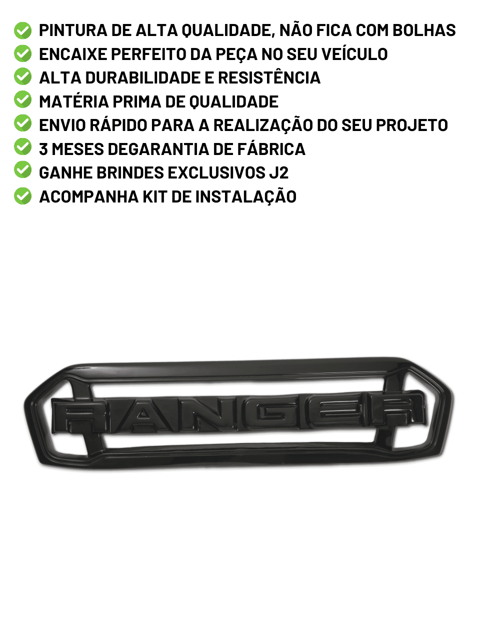 Grade Frontal Dianteira Ranger Ford 2017 a 2023 Grade Frontal Dianteira Ranger Ford 2017 a 2023