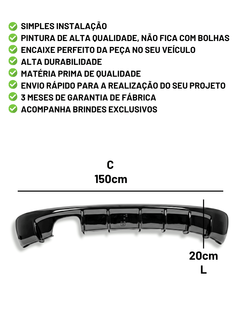 Spoiler Traseiro Difusor Gol G5 Uma Saída Spoiler Traseiro Difusor Gol G5 Uma Saída