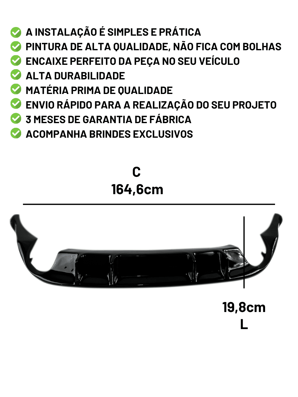Difusor Traseiro Golf Gti/Tsi Mk7 Difusor Traseiro Golf Gti/Tsi Mk7