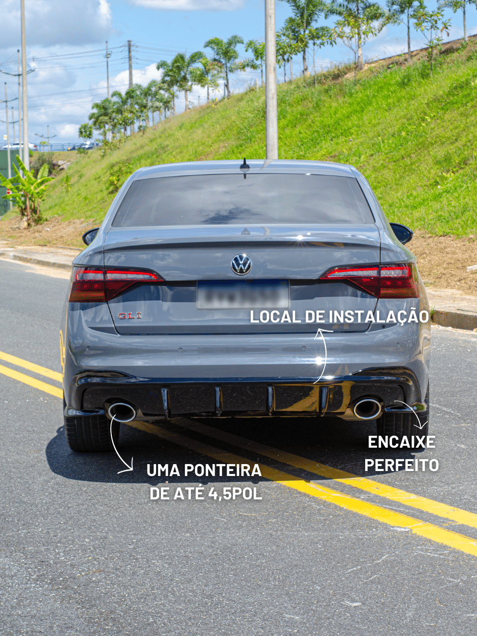 Spoiler Difusor Traseiro Jetta 2022 a 2026 GLI