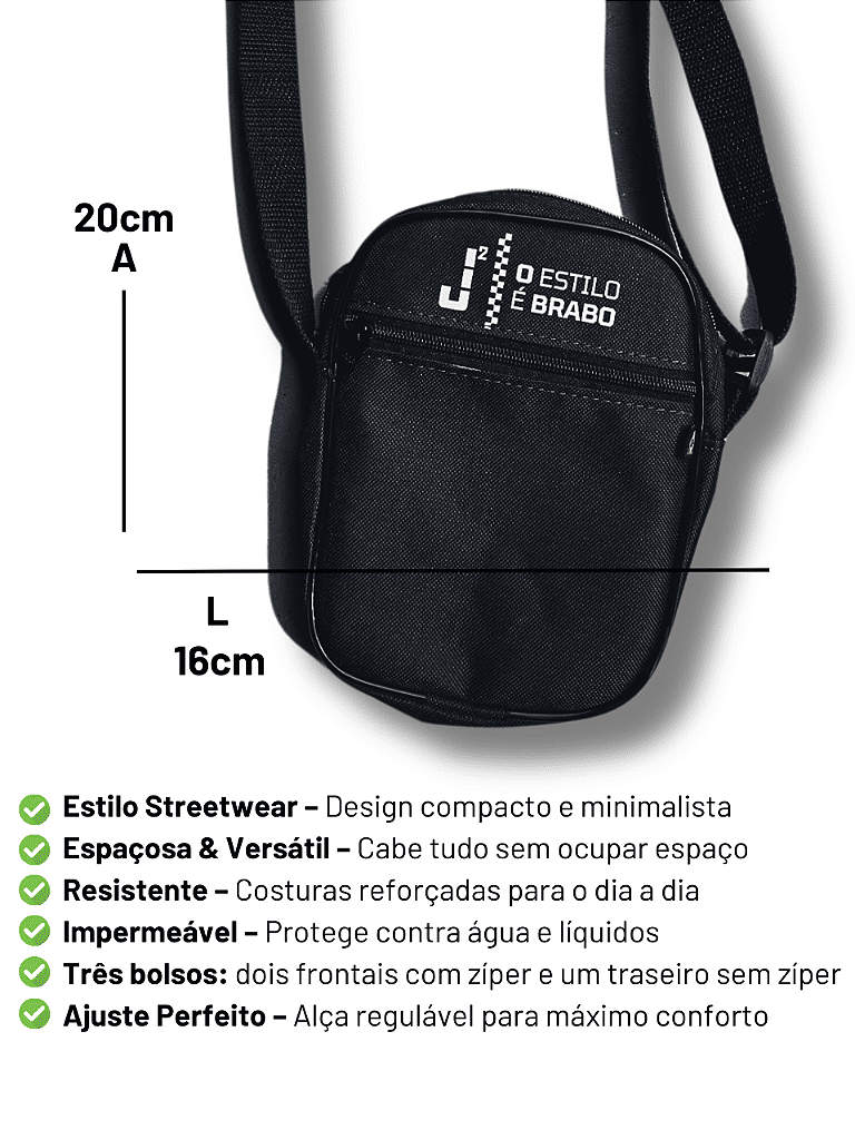 Shoulder Bag O Estilo é Brabo J2 - Preto Shoulder Bag O Estilo é Brabo J2 - Preto