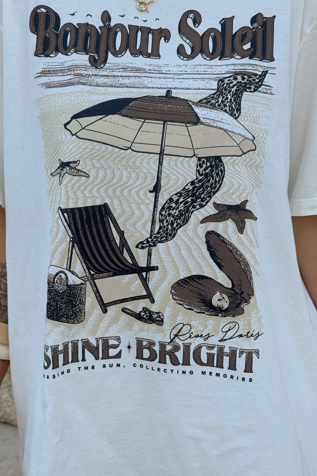 T-SHIRT OVERSIZED BONJOUR SOLEIL OFF WHITE