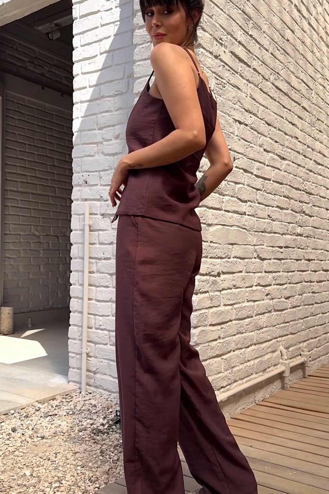 CONJUNTO ALFAIATARIA PORTOFINO MARROM