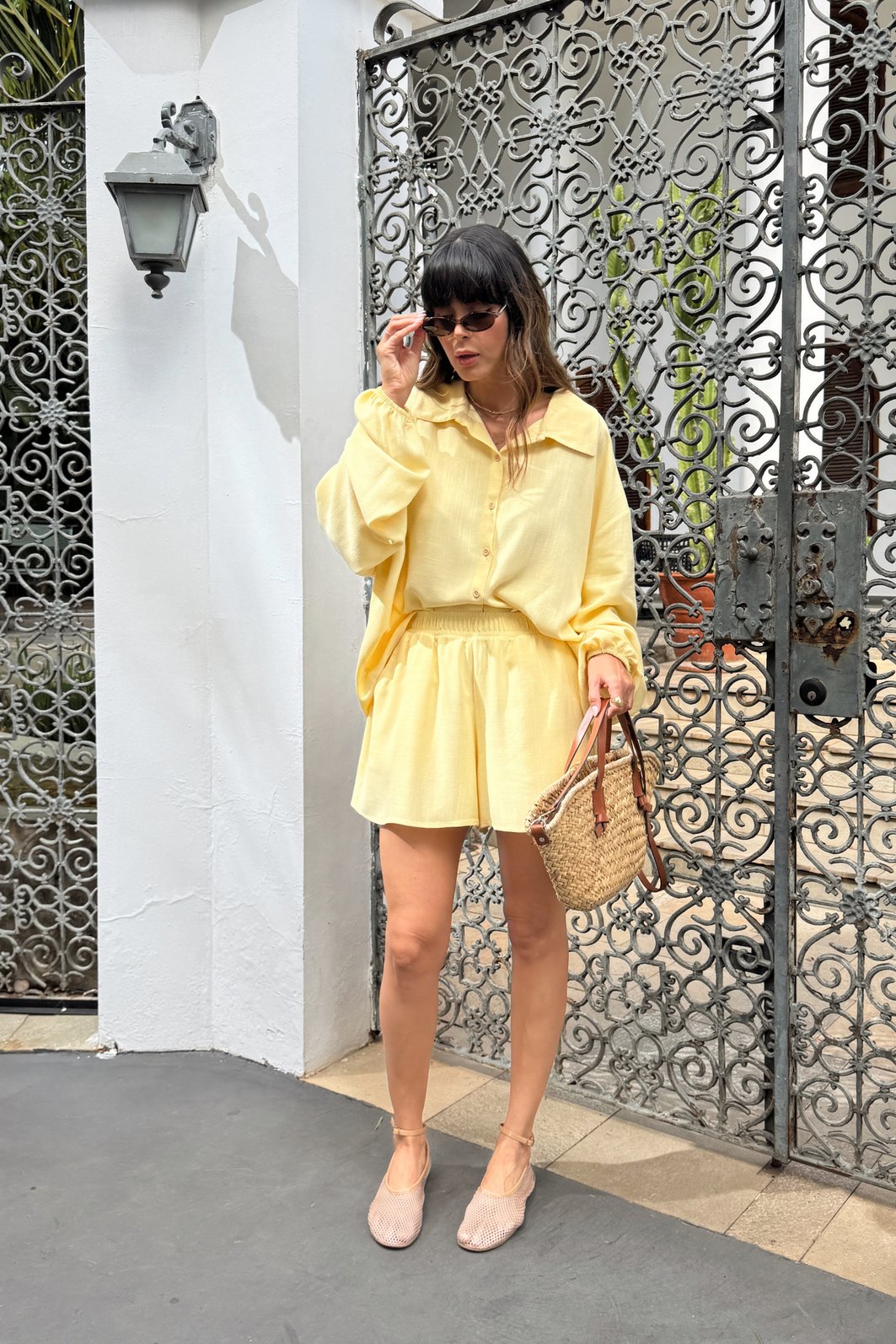 SHORTS ANA AMARELO MANTEIGA