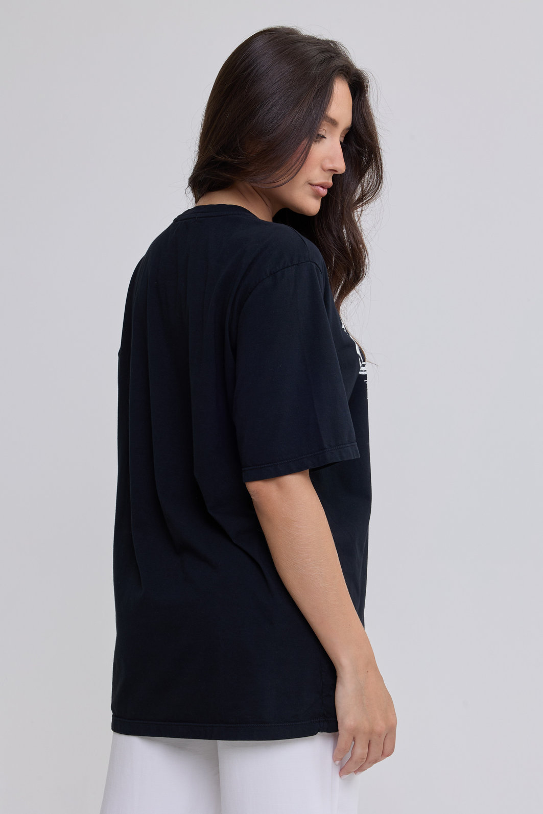 T-SHIRT OVERSIZED SWEET HEARTS (COM FOIL) PRETA