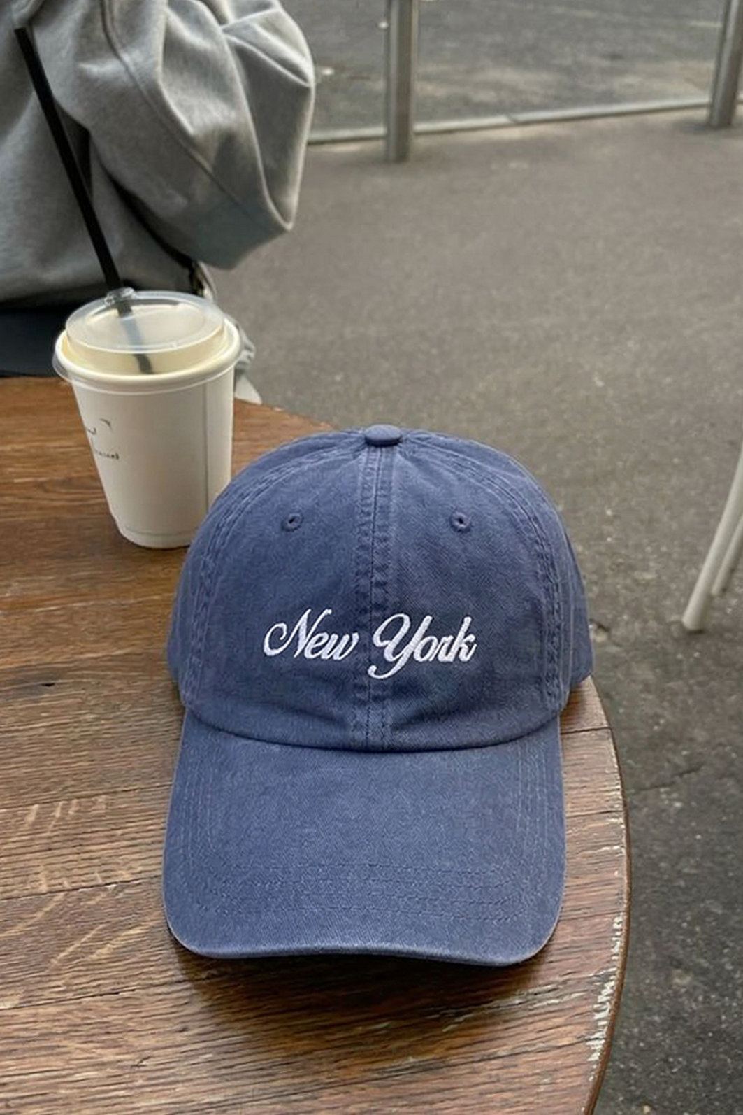 BONÉ DAD HAT NEW YORK AZUL ESTONADO