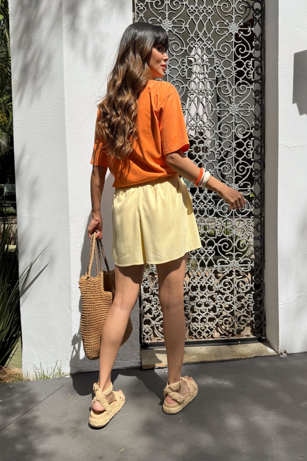 SHORTS ANA AMARELO MANTEIGA