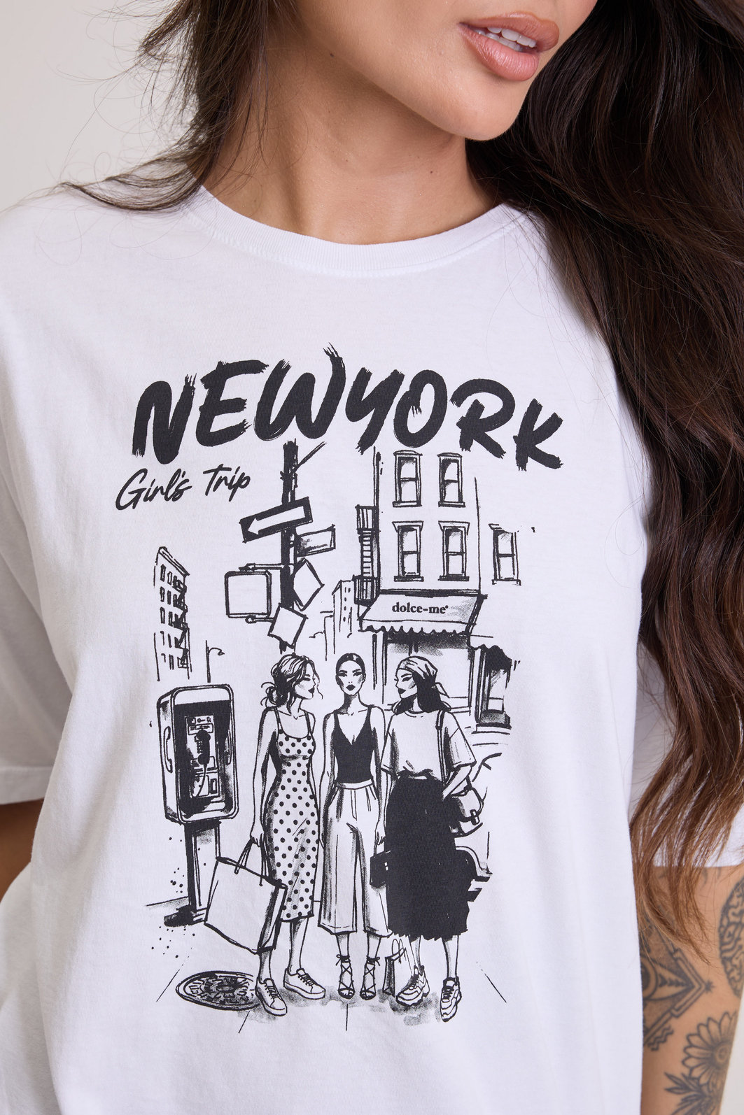 T-SHIRT OVERSIZED NYC GIRLS TRIP BRANCA