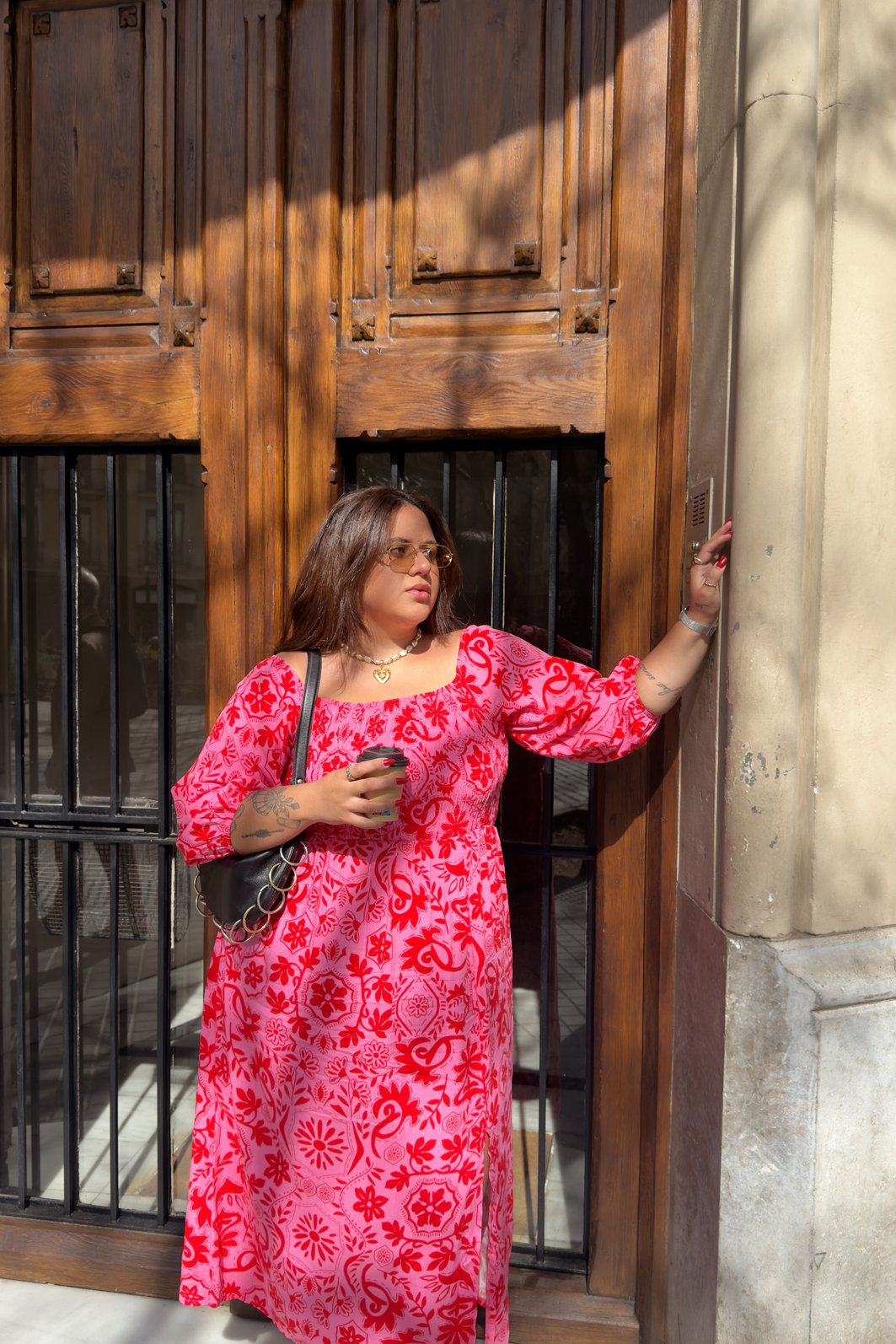 VESTIDO MIDI BARBARA LA FIORE ROSA