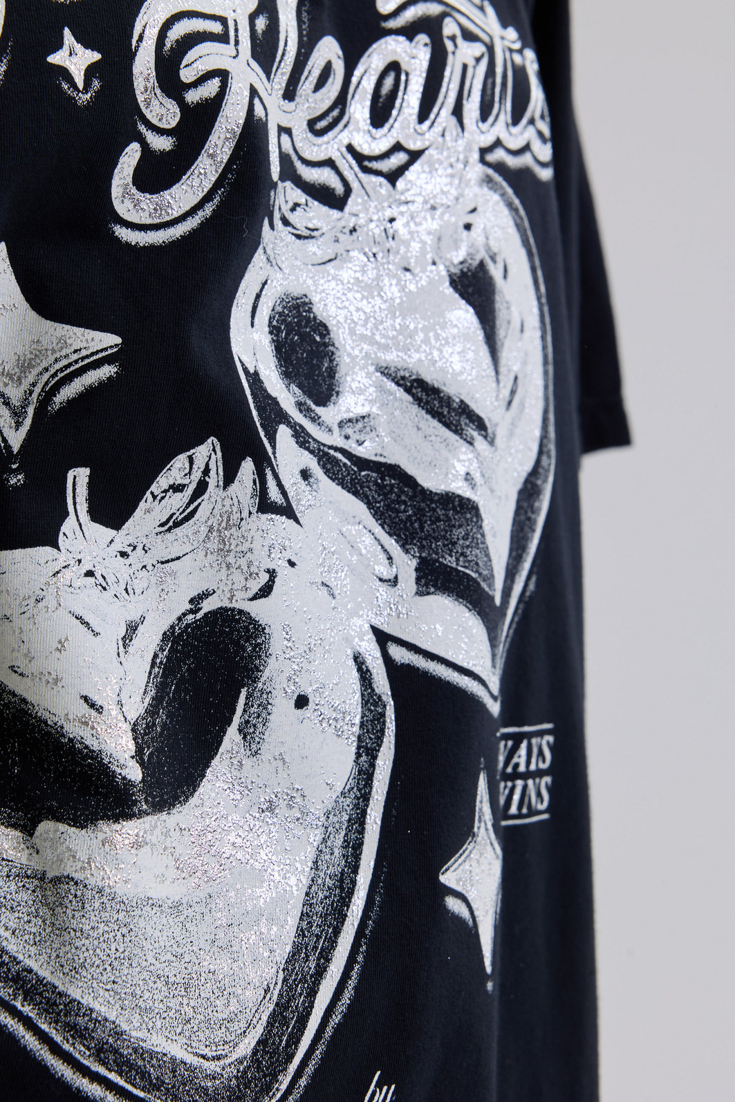 T-SHIRT OVERSIZED SWEET HEARTS (COM FOIL) PRETA