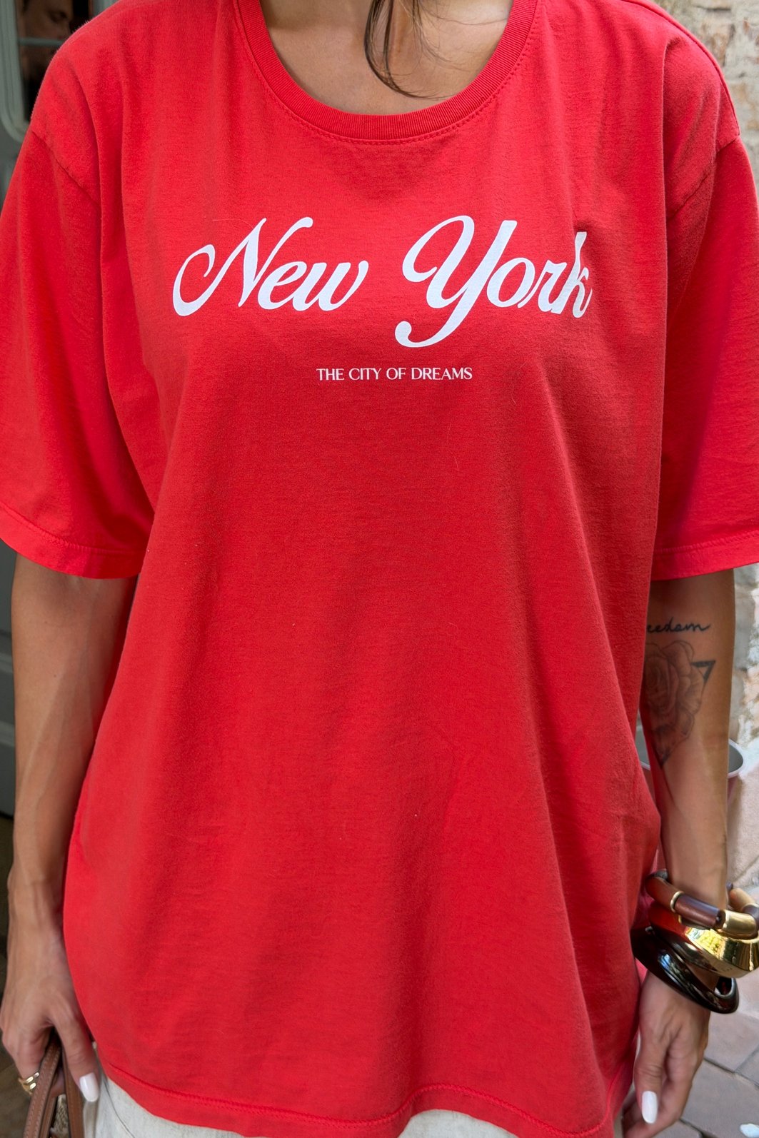 T-SHIRT OVERSIZED NEW YORK VERMELHO