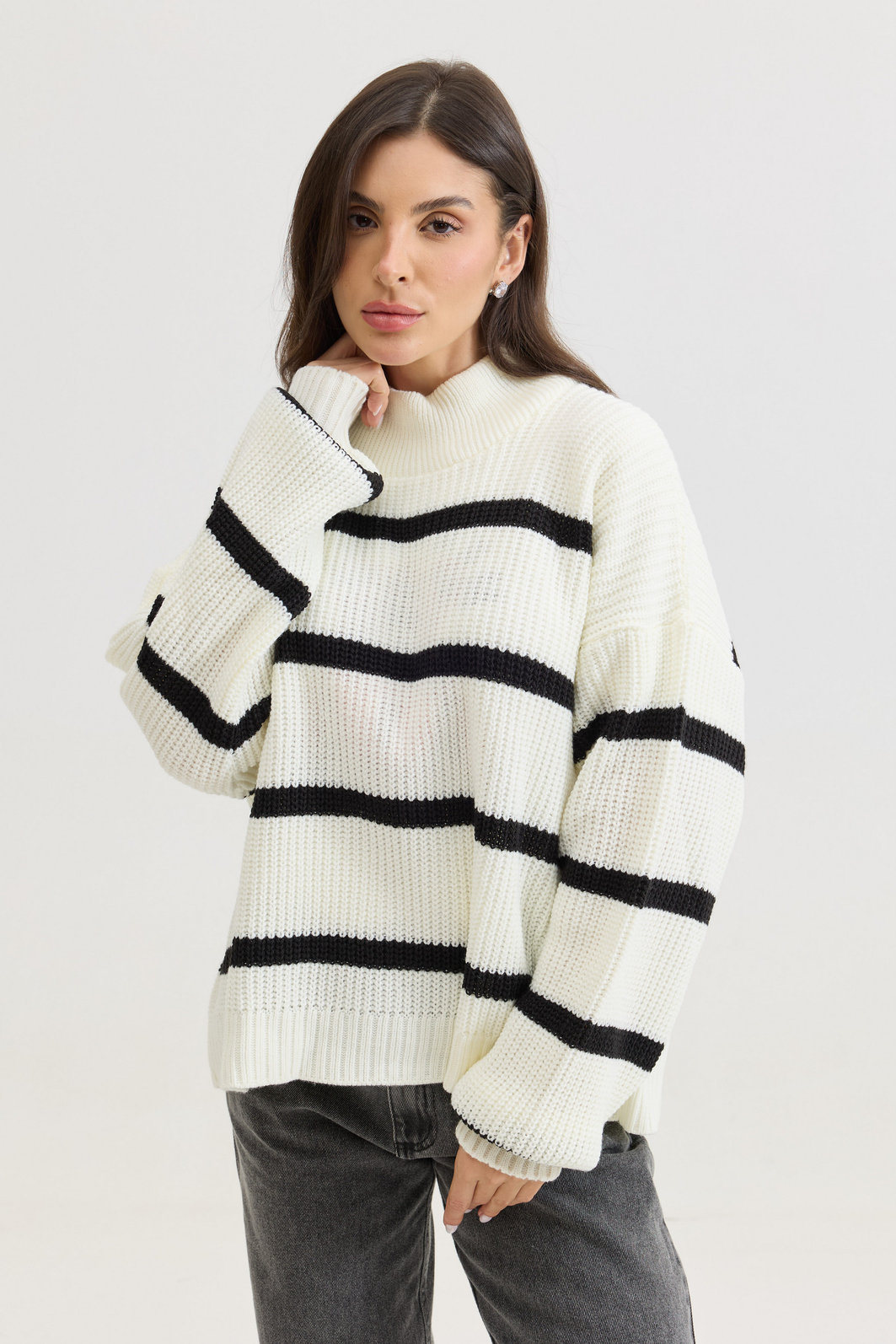 TRICOT LISTRADO COZY OFF WHITE