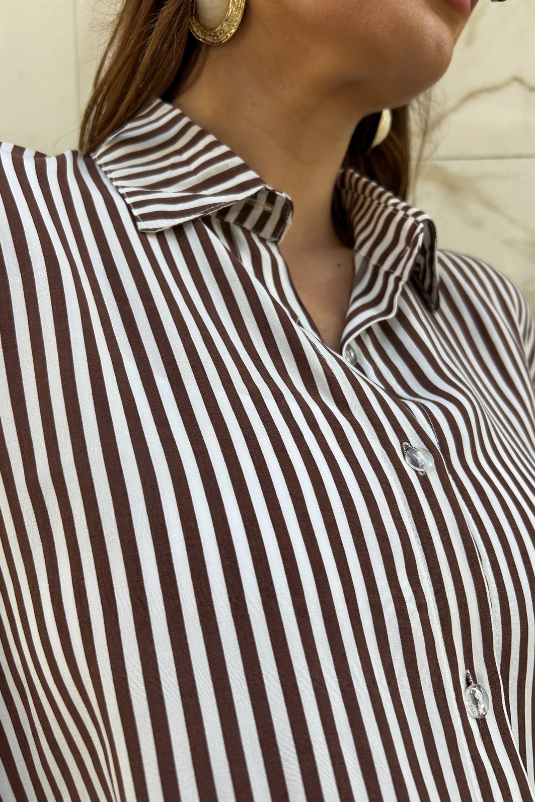 CAMISA LISTRADA MARESIA MARROM