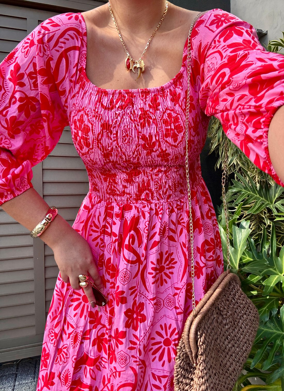 VESTIDO MIDI BARBARA LA FIORE ROSA