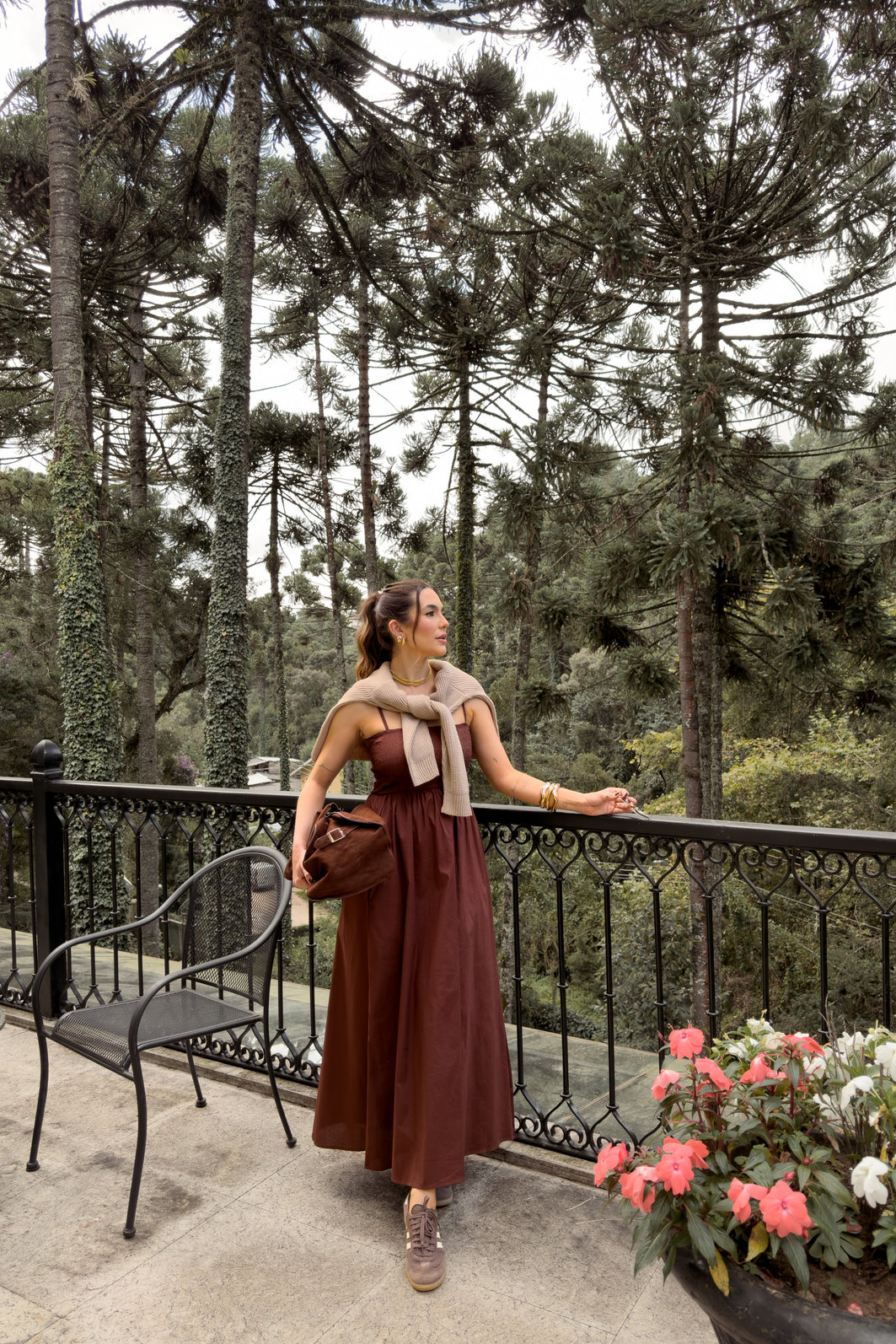 VESTIDO MIDI PANDORA MARROM TRUFADO
