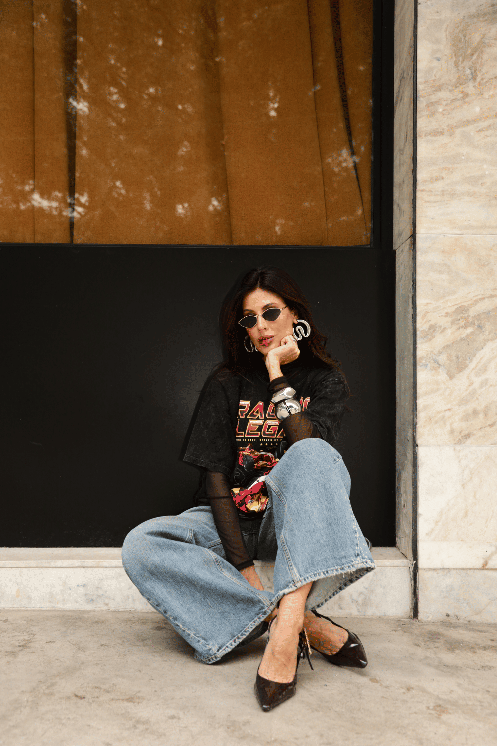 T-SHIRT OVERSIZED RACING LEGACY PRETO SKY