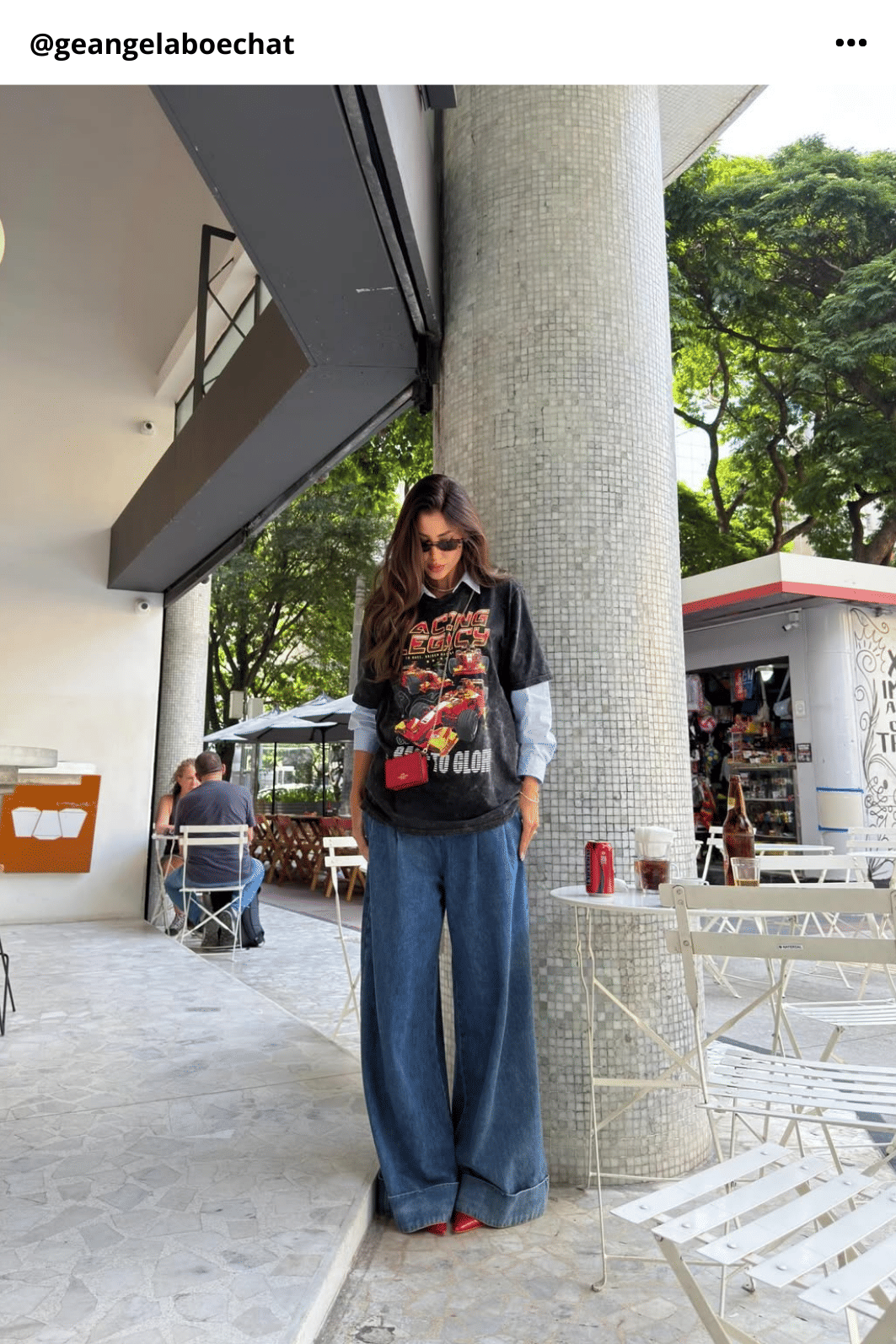 T-SHIRT OVERSIZED RACING LEGACY PRETO SKY