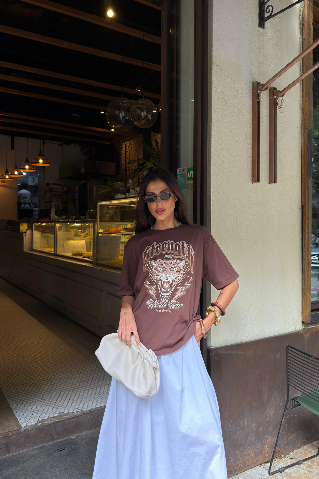 T-SHIRT ESTONADA STRENGHT WORLD MARROM CHOCOLATE