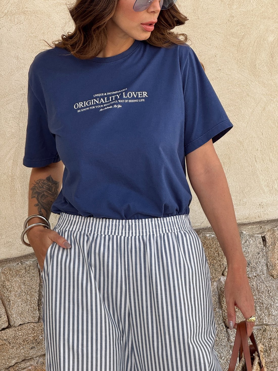 T-SHIRT ESTONADA ORIGINALITY LOVER AZUL NAVY