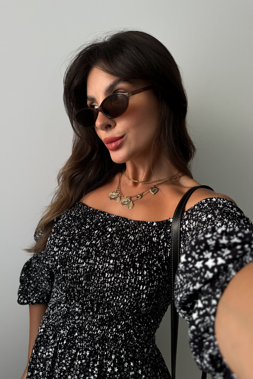 VESTIDO MIDI BARBARA FLORAL LIBERTY PRETO