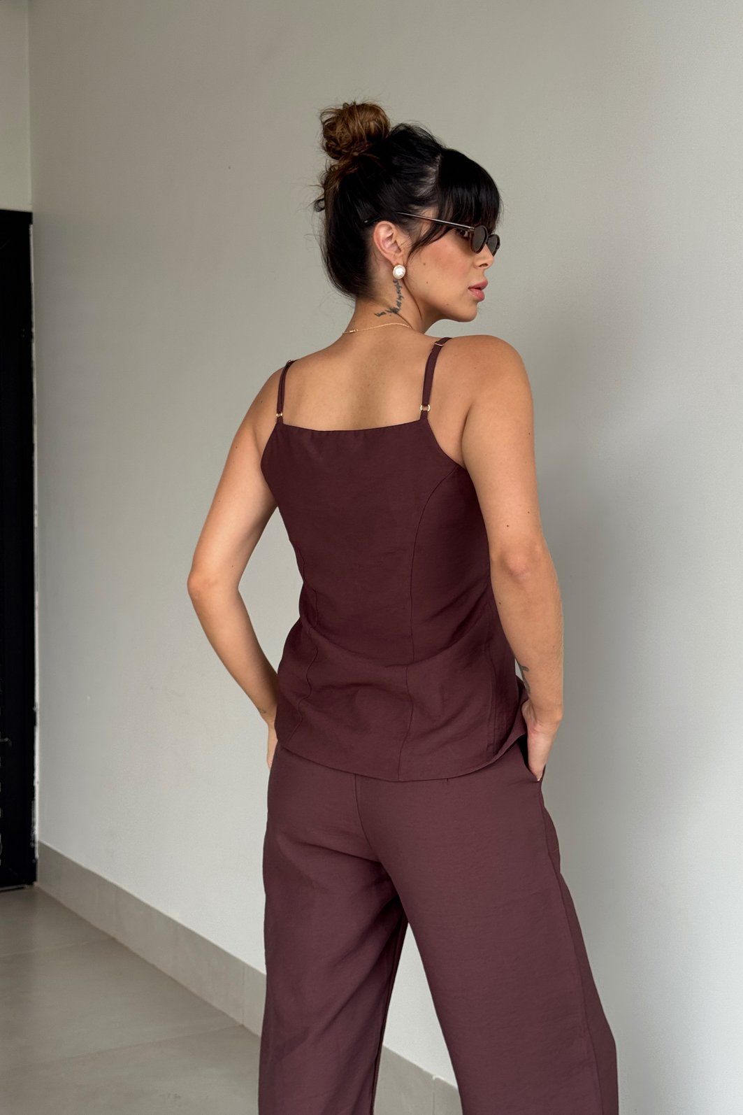 COLETE ALFAIATARIA PORTOFINO MARROM