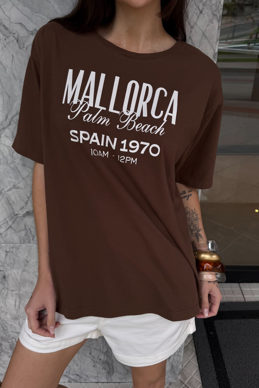 T-SHIRT ESTONADA MALLORCA MARROM CHOCOLATE